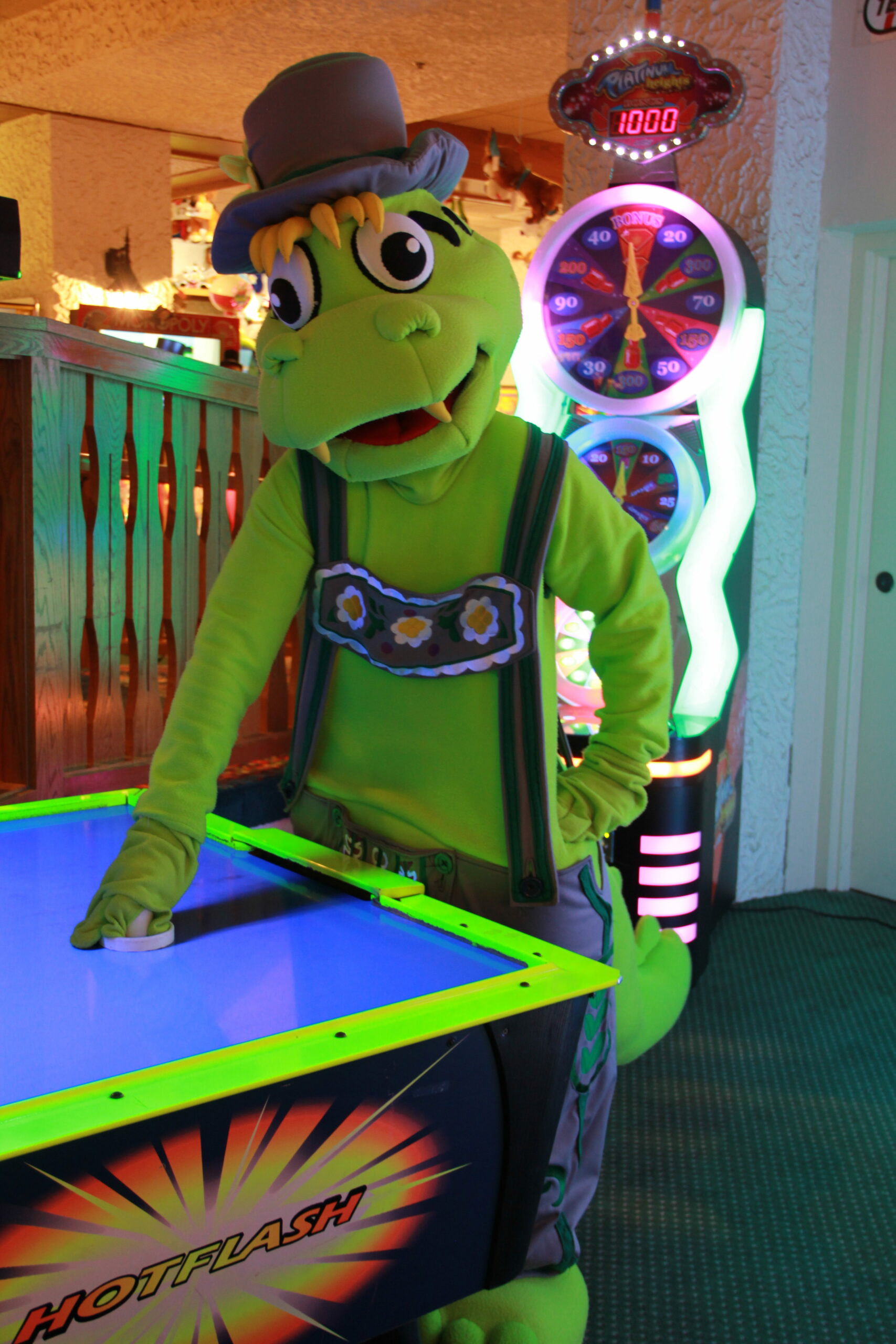 Willy plays Air Hockey